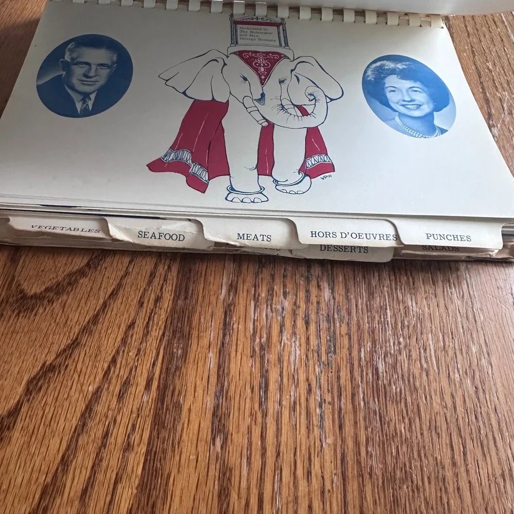 Michigan Republican Women Party Cook Book Vintage Blue George Romney GOP Vintage
